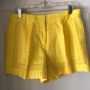 J. Crew Yellow Linen Novelty Shorts